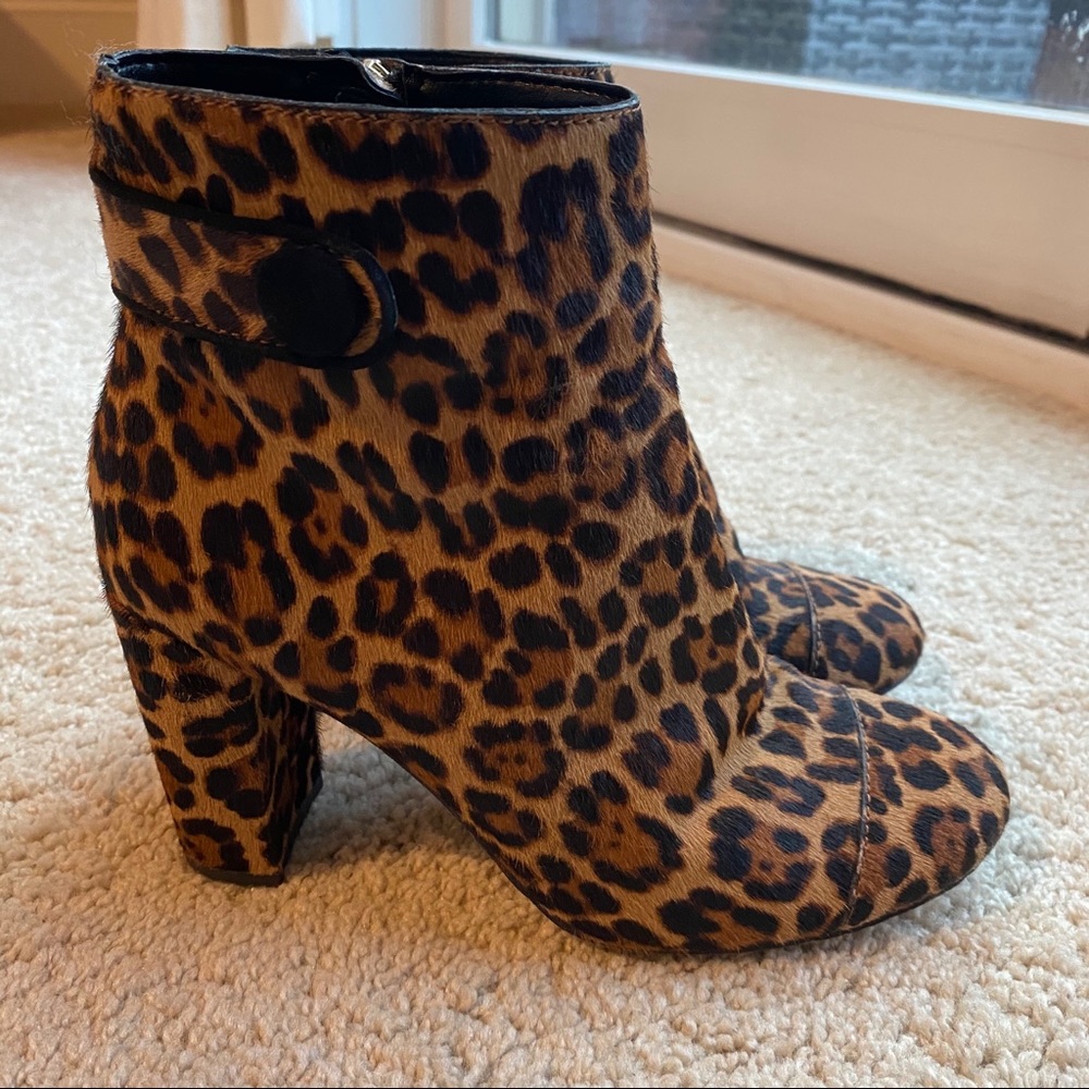Cheetah print booties